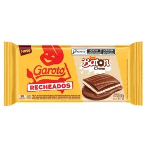 Choc Garoto Baton Tabl Rech Creme 90G 14X90G