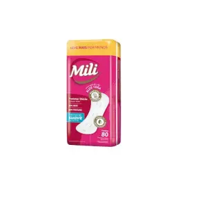 Absorvente Mili Protetor Diario - Pacote C/80 - Suave sem Abas