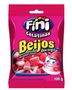 Bala Fini 15G Beijos Morango